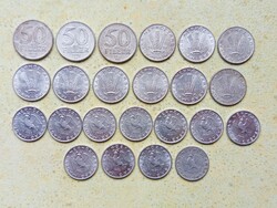 Magyarország 23 db Különböző Érme 10,20,50 Fillér 1969-1992