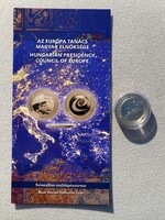 2021 Az Európa Tanács magyar elnöksége 2000 Forint színesfém emlékérme, UNC, prospektussal