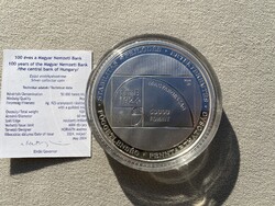 2024 100 éves a Magyar Nemzeti Bank (MNB) 50000 Forint ezüst emlékérme, certivel