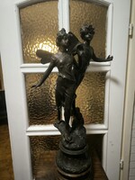 Antik Szecessziós Angyalok pàrban rendkívül mutatós dekoratív szép kidolgozás Szobor (mureau )64 cm