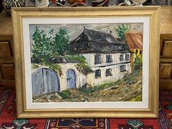 VERESPATAK, UTCAKÉP, OLAJ, FALAP FESTMÉNY, EREDETI KERETBEN 88 X 69 CM