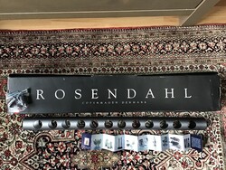 Régebbi dán Rosendhal Copenhagen design fali fém bortartó dobozában, új