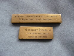 Régi névjegy nyomódúc vésett réz nyomólap Horthy kor Vecseklőy József székesfővárosi jegyző 1938