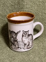 Cicás porcelán bögre, angol