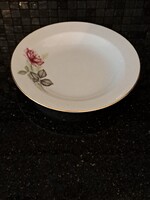 Retro Alföldi porcelán mély tányér rózsás dekorral 23 cm