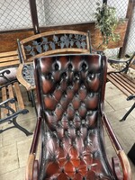 Chesterfield bőr hintaszék