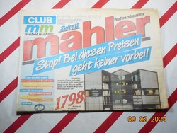 Retro régi külföldi újság - Club MM Möbel Mahler - német nyelvű reklámújság - 1980-90-es évek