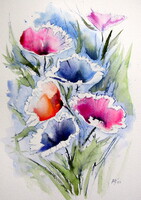 Kovács Anna Brigitta:Some wildflower III  -  watercolor painting Néhány vadvirág III  - akvarell