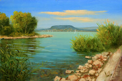 Akciós ár: Lantos György: Nyári Balatonpart 20x30 cm