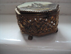 Réz ékszeres dobozka Mariazell képével