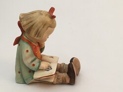 Hummel HUM8 Könyvmoly "Book Worm" Olvasó kislány porcelán figura hibátlan