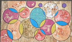 Galla Miklós saját absztrakt alkotása : "Mindenki körbenézhet!" aláírt 60 x 34 cm