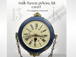 Antik  francia pékóra, fali cartel 19. sz. Junghans szerkezettel