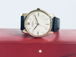 Nagyon Ritka 1940-es évekbeli gyári 14 K Arany tokos Doxa, emelt hidas Doxa szerkezettel, gyári szám