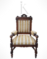 Faragott antik karosszék trónszék