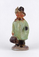 1Y871 Régi Szécsi Jolán kerámia utazó orvos figura 15 cm