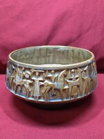 Zsolnay eozin mázas "honfoglalás" kaspó