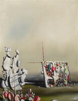 Yves Tanguy francia absztrakt szürrealista festmény reprodukció vászonkép metaforikus tájkép 52x40,5