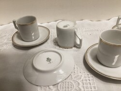 Zsolnay pajzspecsétes antik aranyszélű porcelán kávés csészék