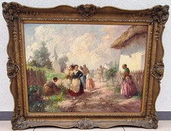 Ács Ágoston -Virágot szedő lányok-