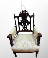 Viktoriánus antik fotel új kárpittal