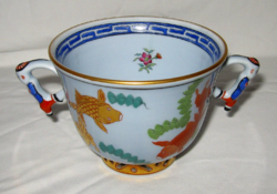 CSODÁS HERENDI POISSON CSÉSZE 2 DB MANDARIN FOGÓVAL 1941 HALVÁNYKÉK SZÍNBEN