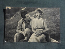 Képeslap,film,mozi,művészet,Törőcsik Mari,Tarsoly Elemér színész,1958-