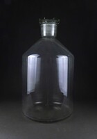 1Z213 Régi nagyméretű csiszolt dugós gyógyszertári patika üveg ballon 42 cm