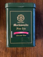 Dupla tetejű új teás pléh doboz.Mackwoods Fine Tea Green Tea  Ceylon felirattal.Mérete. 12x9 cm