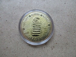 2019. Apollo 11 mission gold-plated commemorative medal (36) read the description!!