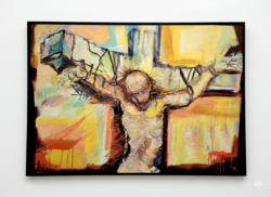 Kántor János: Korpusz – Monumentális, 100x70 cm-es alkotás közvetlenül a művész hagyatékából