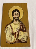 Fára kézzel festett ikon