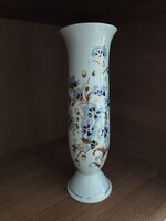 Zsolnay búzavirág mintás váza, kézzel festett, jelzett, hibátlan, m: 27 cm