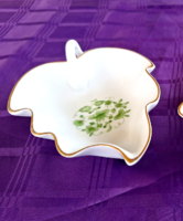 Hollóházi scarbantia kézzel festett levél tál