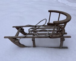 Régi retro gyerek fa szánkó
