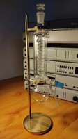 DURAN SCHOTT MAINZ JENA 100ML lepárló CONDENSER? VINTAGE GLASS BRASS STAND kondenzáló PROMO???