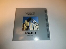 Eredeti! 1990' RADO óra karóra KITÖLTETLEN!!! VINTAGE garanciajegy garancia blank Vintage 12.