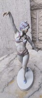 Art Deco színes Herendi ritka Tàncos hölgy figura,Zaréma Seherezádé  első osztályú jelzéssel