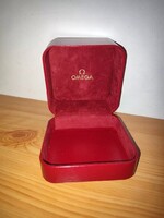 EREDETI! OMEGA piros vintage óradoboz (Párna nélkül!) 9x9x6.5cm