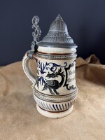Gyönyörű sárkányos Bier-Stein korsó az 1900as évek elejéről