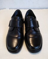 43-as férfi MARC fekete bőr cipő csatos pánt zárással