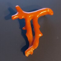 Antik nemes korall bross ezüst kitűzővel