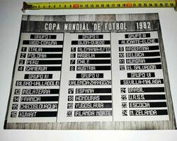 25x20cm EFE 1982 VB Fifa World Cup Draw board FOOTBALL futball sajtófotó UPI Hírügynökseg foci