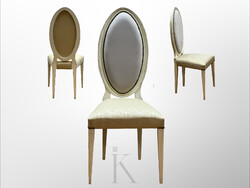 4 db különleges formájú olasz támlásszék vintage, shabby stílusban