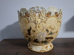 Óriási Méretű Körpecsétes Zsolnay Kaspó