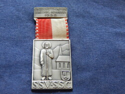 Einzelwettschiessen Concours Individuel 1958-svájci lövész kitüntetés szalaggal (P.Kramer Neuchatel)