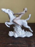 Art Deco wallendorf porcelán figura meztelen làny Amazon a lóvón