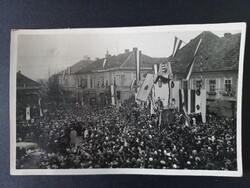 Régi képeslap - A Felvidék felszabadulásának emlékére 1938 Érsekújvár pecséttel