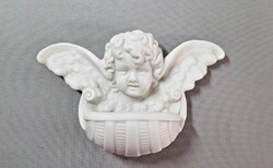 Antik barokk biszkvit porcelán fali szentelvíz tartó