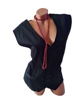 Divatos, Csinos, Fekete Halszálkás Mellény (Méret: (44 -46)! Kód: ME 285